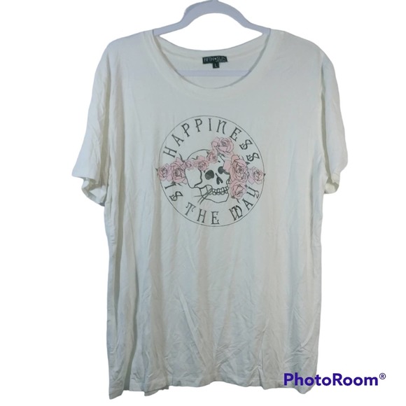 Fifth Sun Retro Happy Skull T-Shirt Soft Size L - Picture 1 of 6